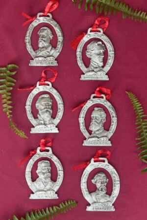 Pewter Bust Christmas Ornaments