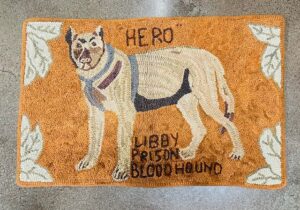 Hero the Bloodhound of Libby Prison -100% Wool Hooked Reproduction Rug