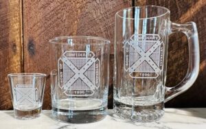 SCV Logo Etched Glassware