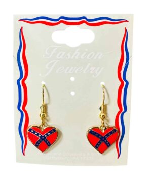 Battle Flag Heart Earrings